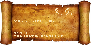 Keresztény Irma névjegykártya