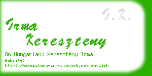 irma kereszteny business card