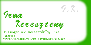 irma kereszteny business card